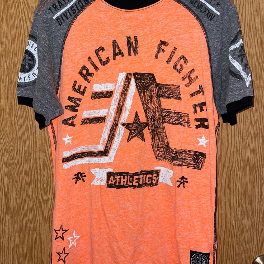 American Fighter Orange and Gray Men's Shirt